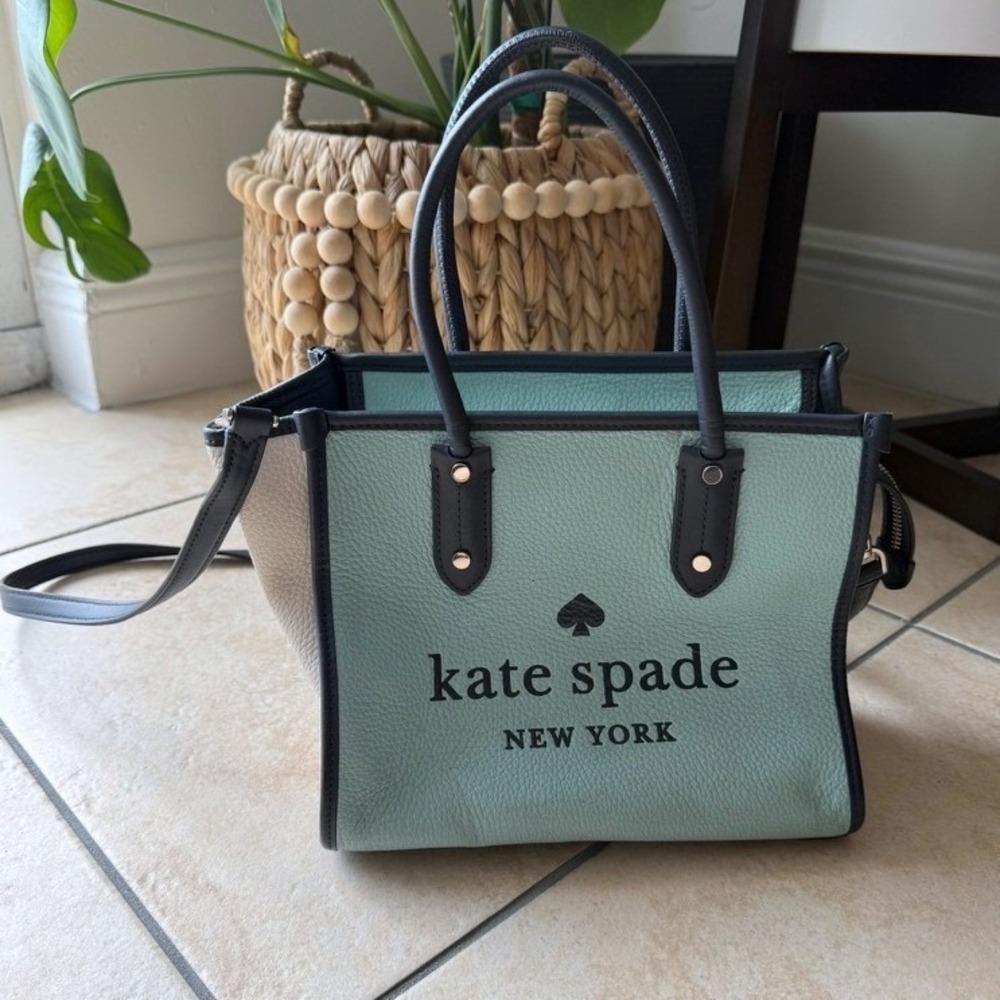 Kate Spade Ella Tote Mint Green Bag Women Small Pebbled Leather